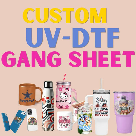 22'' UV DTF Gang Sheet – High-Quality 3D Stickers for All Surfaces!